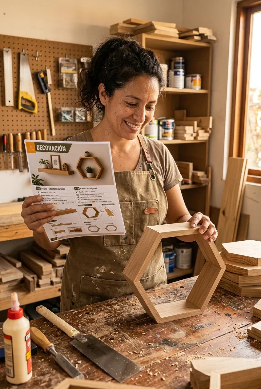 Páginas impresas de proyectos de muebles pequeños